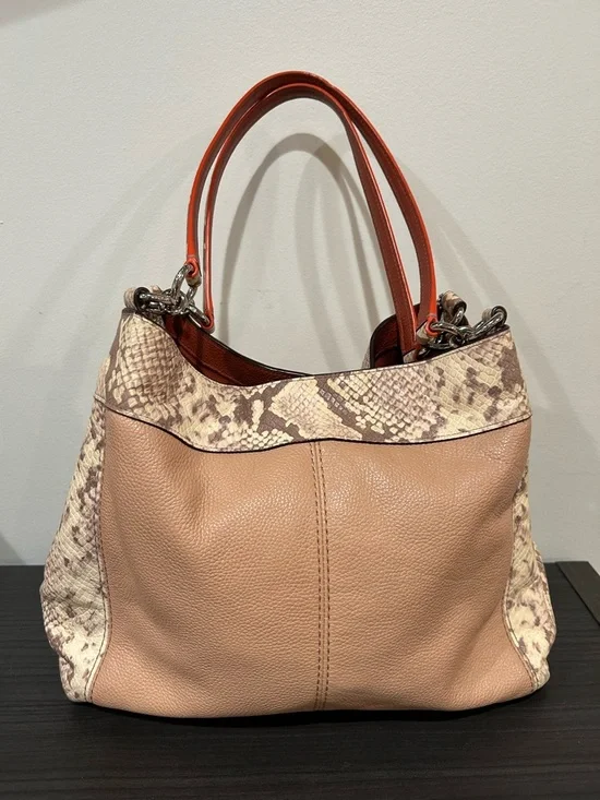 Coach Lexy SV Nude Pink Multi Snake Leather Shoulder Bag EUC - Picture 6 of 14